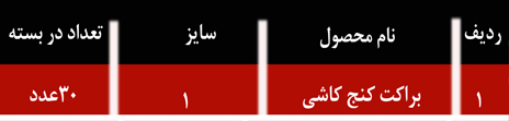 جدول بسته بندی براکن کنج کاشی و سرامیک